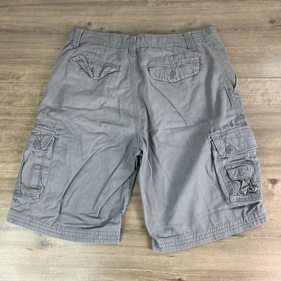 Ecko Unltd Mens Cargo Shorts Size 34 Actual 38W Gray Bermuda Pockets Hiking - Picture 2 of 10